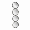 Wall Decor | 48" | 4 Stacked Round Mirror Panels | Antique Silver