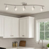 Track Fixture | 5 Light | Glass Shade | White & Silver