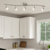 Track Fixture | 5 Light | Glass Shade | White & Silver