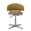 Swivel Leatherette Chair with Curved Back and Metal Star Base Yellow BM225688