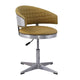 Swivel Leatherette Chair with Curved Back and Metal Star Base, Yellow
