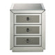 3 Drawer Mirrored Accent Table with Faux Diamond Inlay Silver BM225699