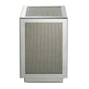 Mirrored Accent Table with Faux Diamond Inlay and Glass Top Silver BM225704