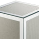 Mirrored Accent Table with Faux Diamond Inlay and Glass Top Silver BM225704