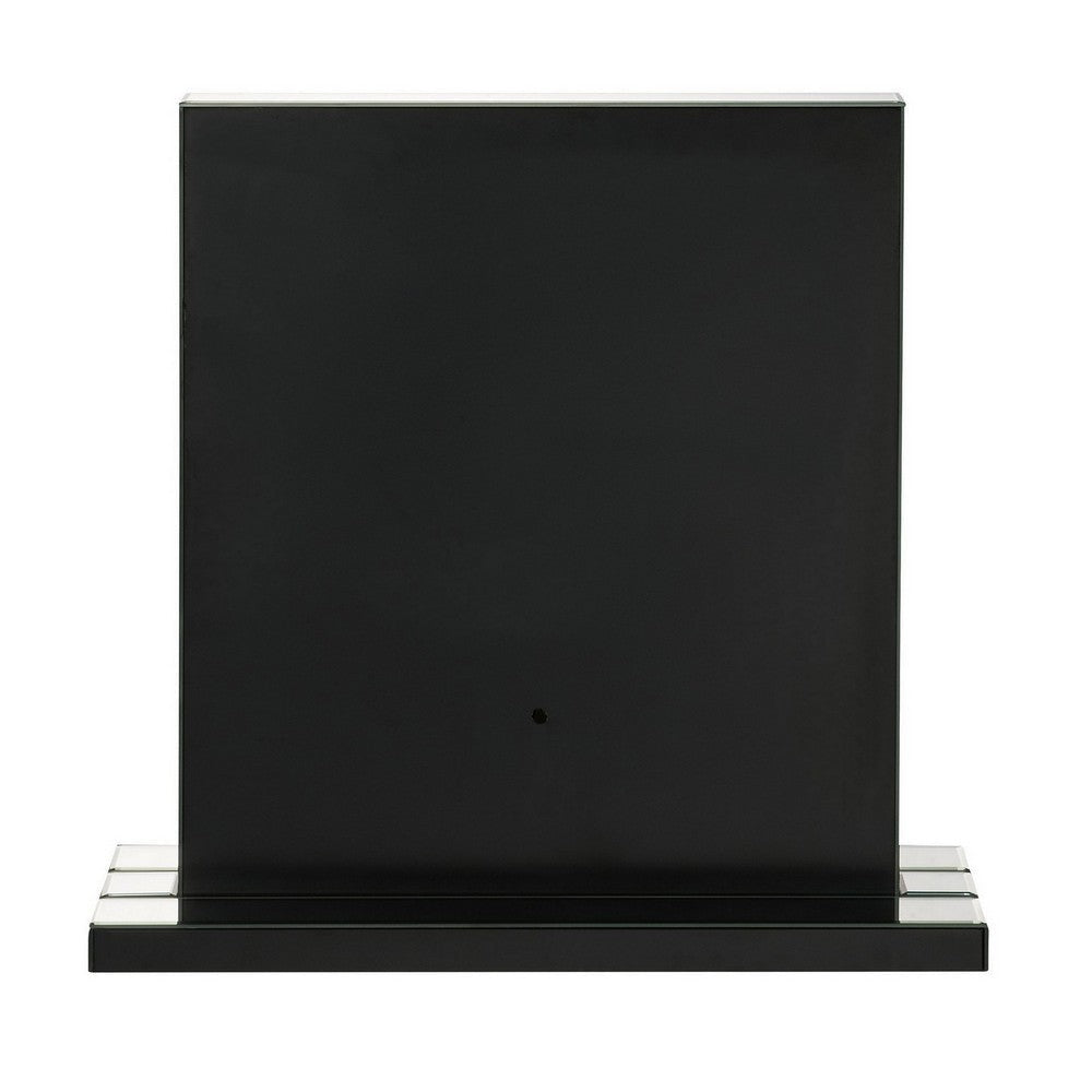 Mirrored Faux Diamond Inlay Accent Decor with LED Silver BM225707