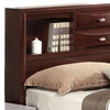 Panel Design Eastern King Size Bed with Bookcase and Drawers, Brown