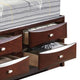 Panel Design Queen Size Bed with Bookcase and Drawers Brown BM225710