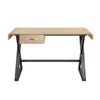 Aluminum Patchwork Rectangular Desk with X Trestle Base Gold and Black BM225728