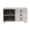 3 Drawer Metal Cabinet with Aluminum Patchwork and 1 Shelf Silver By Casagear Home BM225730