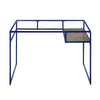 Rectangular Glass Top Desk with Open Compartment and Sled Base Blue