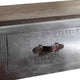 Single Drawer Nailhead Trim Wood and Metal Coffee Table Brown and Silver BM225743