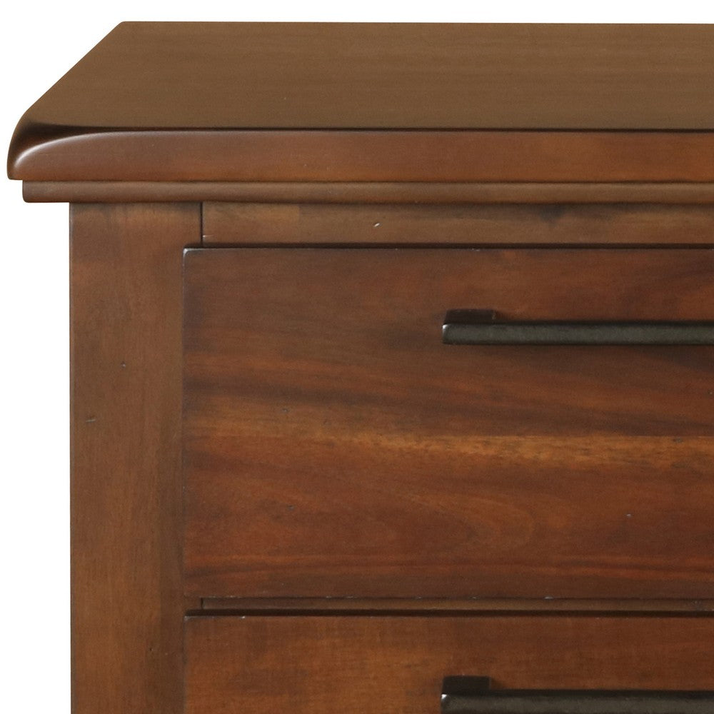 29’’ 2 Spacious Drawer Nightstand with Chamfered Legs Brown By Casagear Home BM225824