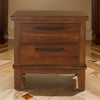 Nightstand | 2 Drawer | Chamfered Legs | Brown
