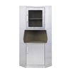 2 Door Aluminum Cabinet with Open Compartment and Rivet Accents Silver BM225863