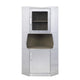 2 Door Aluminum Cabinet with Open Compartment and Rivet Accents Silver BM225863
