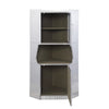 2 Door Aluminum Cabinet with Open Compartment and Rivet Accents Silver BM225863