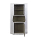 2 Door Aluminum Cabinet with Open Compartment and Rivet Accents Silver BM225863