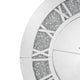 Round Beveled Mirror Frame Wall Clock with Faux diamond Inlay Silver BM225865