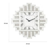 Irregular Mirror Frame Wall Clock with Crushed Faux Diamond Inlay, Silver By Casagear Home