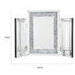 Tri Fold Mirror Panel Frame Accent Decor with Faux Diamond Silver By Casagear Home BM225871