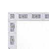 Mirror Panel Frame Wall Decor with Light Function and Faux Diamond Silver BM225873
