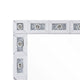 Mirror Panel Frame Wall Decor with Light Function and Faux Diamond Silver BM225873