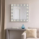 Mirror Panel Frame Wall Decor with Light Function and Faux Diamond, Silver