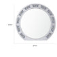 Round Mirror Panel Wall Decor with Light Function and Faux Diamond, Silver By Casagear Home