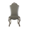 Leatherette Side Chair with High Back and Claw Legs Set of 2,Antique White BM225880