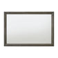 Rectangular Wooden Frame Mirror with Mounting Hardware, Gray and Silver By Casagear Home