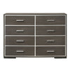 8 Drawer Wooden Dresser with Mirror Trim Accents Gray BM225885