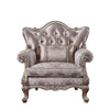 Crown Top Fabric Chair with Wingback and Anne Legs Champagne Gold BM225895