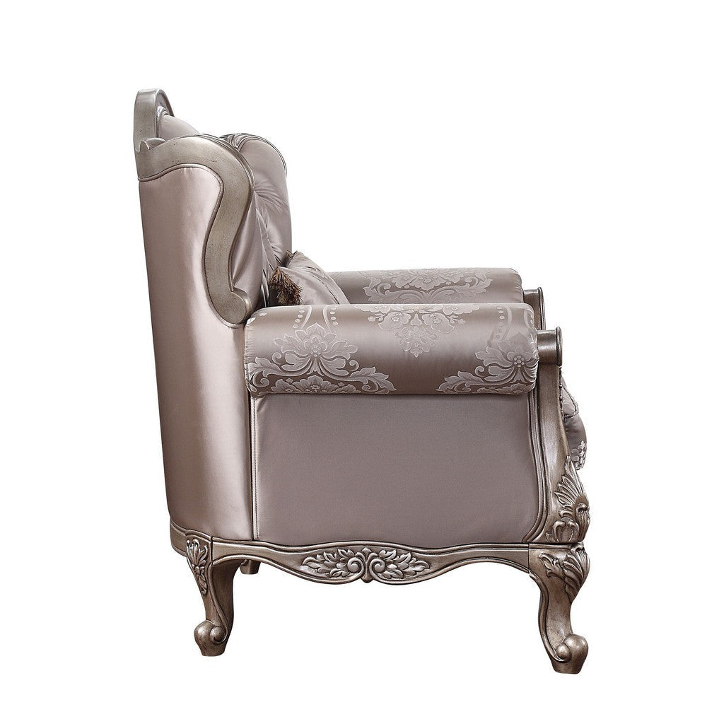 Crown Top Fabric Chair with Wingback and Anne Legs Champagne Gold BM225895