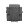 Fabric Upholstered Glider Recliner Chair with Pillow Top Armrest, Gray By Casagear Home