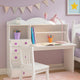 Transitional Wooden Hutch with Two Shelves and Three Drawers, White