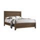Transitional Style Wooden Eastern King Bed with Raised Molding Trim, Brown
