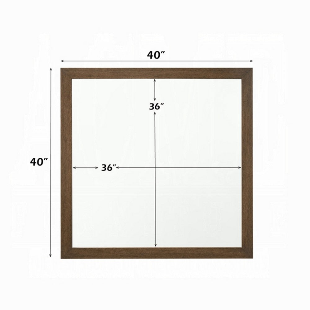 Wall Mirror | Transitional Wood Frame | Grain Detail | Brown