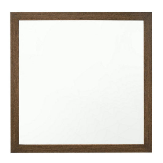 Wall Mirror | Transitional Wood Frame | Grain Detail | Brown