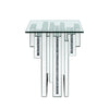 Glass Top End Table with Mirror Panels and Faux Gemstone Accents Silver BM225941