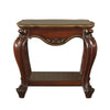 Wooden End Table with Open Bottom Shelf and Carved Details Brown BM225947