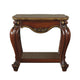Wooden End Table with Open Bottom Shelf and Carved Details Brown BM225947