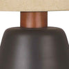 Metal Frame Table Lamp with Fabric Shade Beige and Black By Casagear Home BM226100