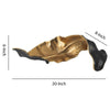 Lica 19 " Twisted Leaf Sculpture Table Decor | Antique Gold & Black Finish | H&crafted Metal By The  Urban Port