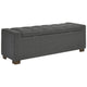 Storage Bench | Fabric Tufted Seat | Block Feet | Dark Gray