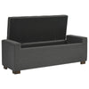 Storage Bench | Fabric Tufted Seat | Block Feet | Dark Gray