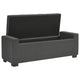 Storage Bench | Fabric Tufted Seat | Block Feet | Dark Gray