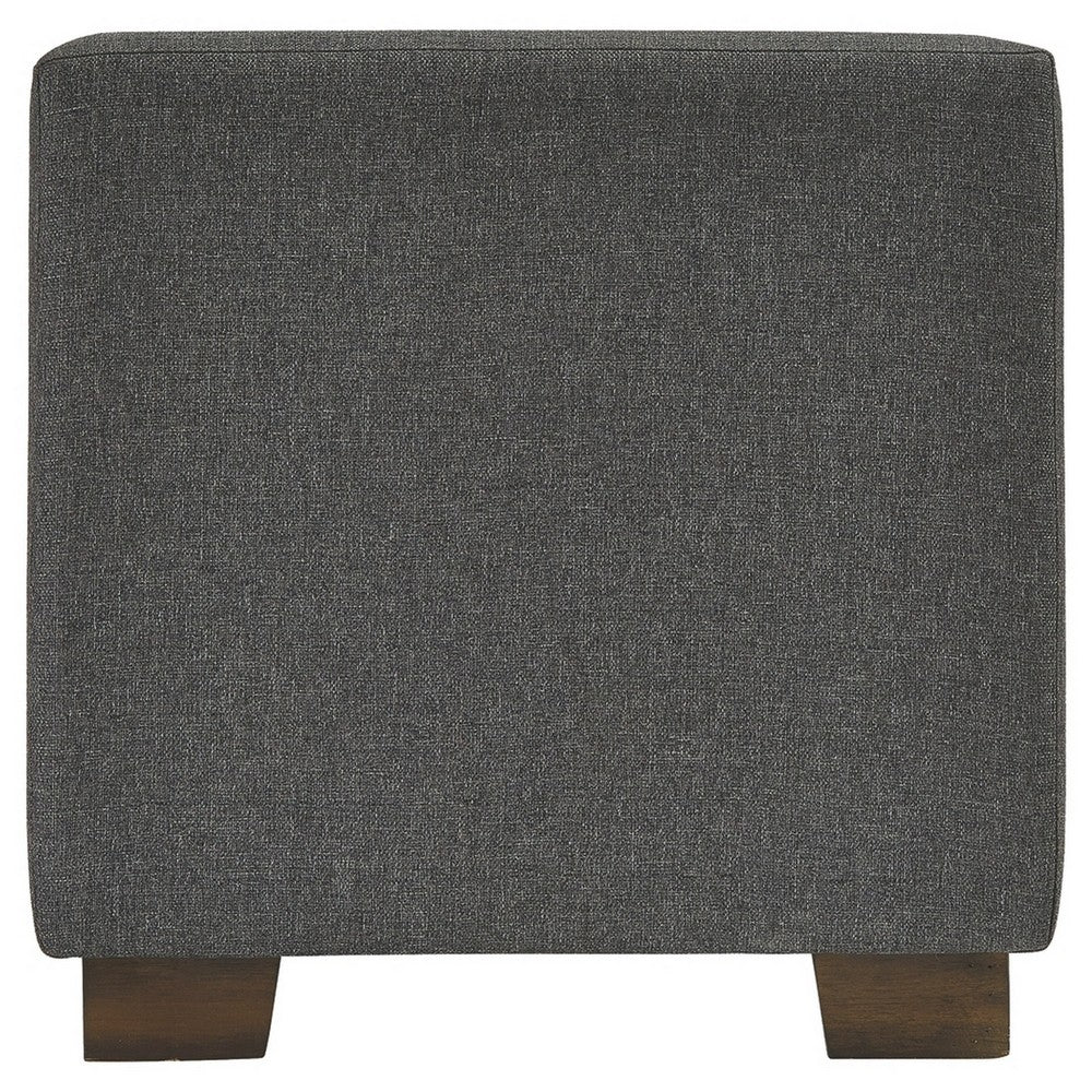 Storage Bench | Fabric Tufted Seat | Block Feet | Dark Gray