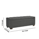 Storage Bench | Fabric Tufted Seat | Block Feet | Dark Gray