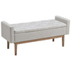 Storage Bench | Tufted Fabric | Low Arms | Light Gray