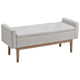 Storage Bench | Tufted Fabric | Low Arms | Light Gray